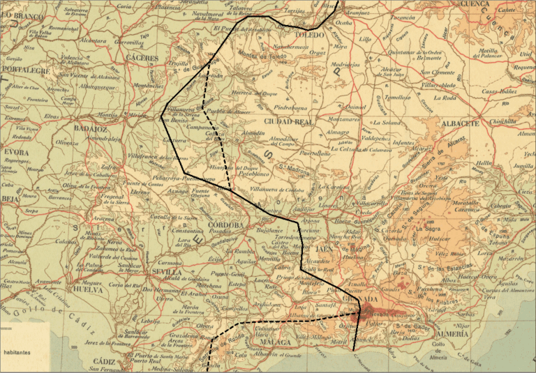 FRENTE ANDALUCÍA -EXTREMADURA. Obra derivada de Mapas Generales IGN