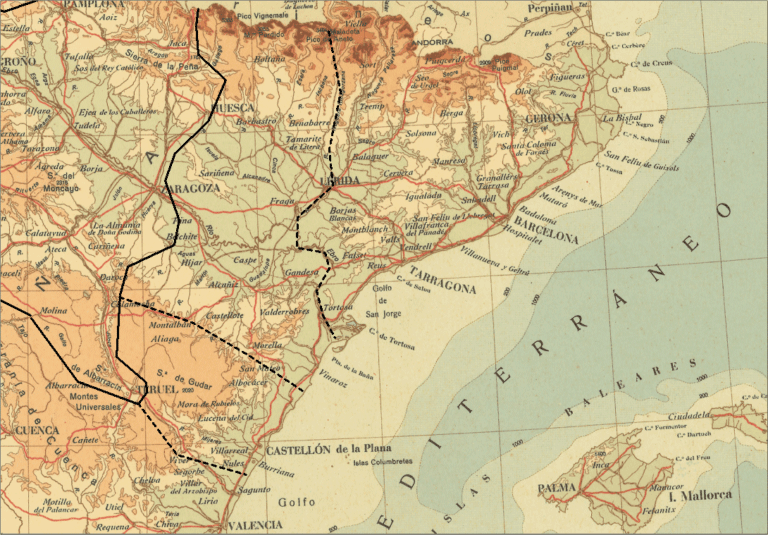 FRENTE  DE ARAGÓN.  Obra derivada de Mapas Generales IGN