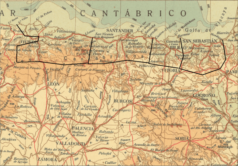 FRENTE NORTE. Obra derivada de Mapas Generales IGN